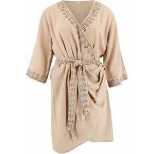 IBZmode - Wikkeljurk - Zand - Met Striksluiting - Lange Mouwen