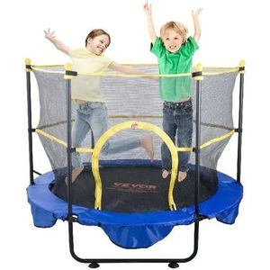 HandyHaven® - Trampoline - Kinderen - Binnen en buiten - Zwart - Blauw - Veiligheidsnet - 154.5cm - 70kg