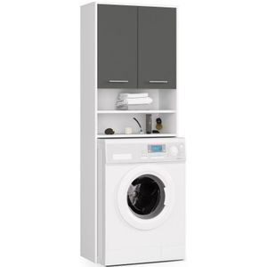 Wasmachine kast wit antraciet