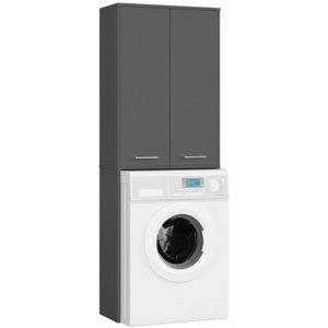 Wasmachine opbouw antraciet  wasmachine/ wasdroger  kast Lange deur