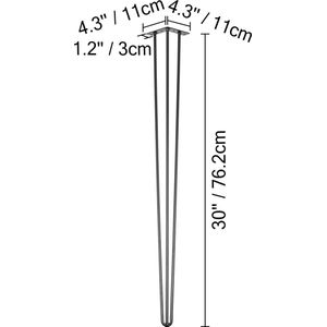 Crossover Retail® - Tafelpoten 4st - Industrieel - Metalen Tafelpoten Zwart - Voor Bureau of Eettafel - Hoogte 76.2CM