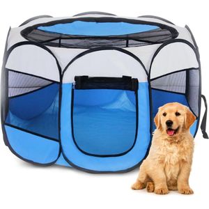 Puppybox Dierenbox Puppyren Pen; XXL buitenverblijf voor honden, katten, konijnen en kleine dieren binnen en buiten (Zwart