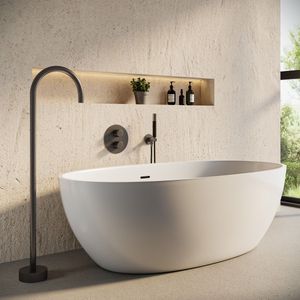 Saniclear Iron Pro ronde badkraan inbouw met vrijstaande uitloop verouderd ijzer - gunmetal