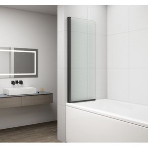 Polysan - Rota - Draaibare Badwand - Zwart Mat - 75x150cm