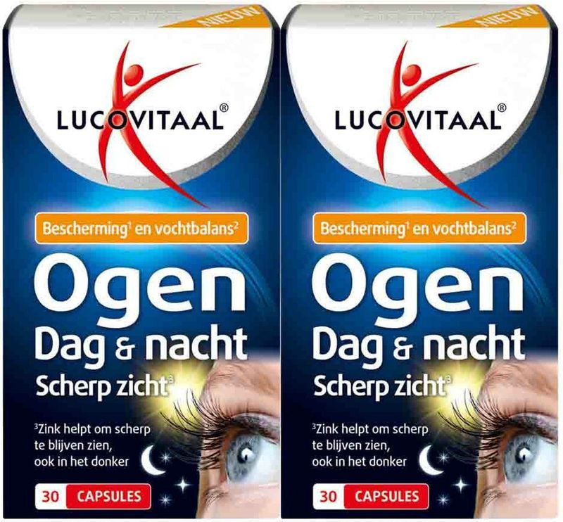 Lucovitaal Ogen Dag & Nacht Scherp Zicht - 2 x 30 capsules - Voordeelverpakking