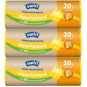 3x Swirl Pedaalemmerzakken Geparfumeerd met Handvat 20L 25 stuks