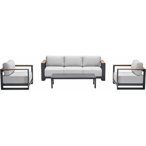 GARDEN IMPRESSIONS Malakka - 4 delig Loungeset - Grijs - Aluminium