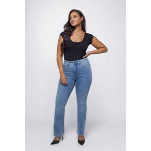 Fox Factor - Bootcut Jeans - Medium Blue Denim - Hoge Taille