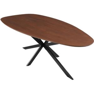 Mangohouten Eettafel Organisch Laura 240x110 cm Walnoot Mahom - Industrieel - Mangohout Online