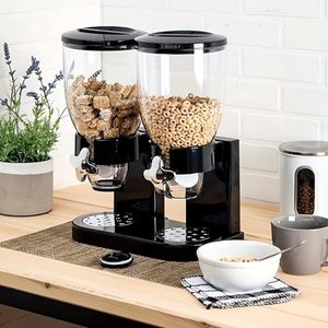 4L Airtight Food Containers, Plastic Containers, Kitchen Organiser with Lid, for Cereal, Cereal, Cereal, Flour, Corn Flakes, Pack of 4
