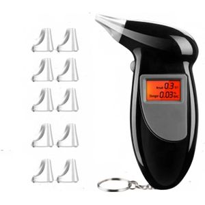 Sleutelhanger - Alcohol tester - Blaastest - Digitale alcoholtester - - Zwart