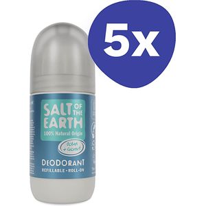 Salt of the Earth Hervulbare Roll-on Deodorant - Oceaan & Kokosnoot (5x 75ml)