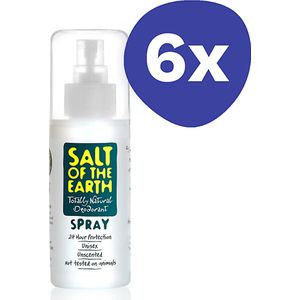 Salt of the Earth Natural Crystal Unscented Deodorant Spray (6x 100ml)