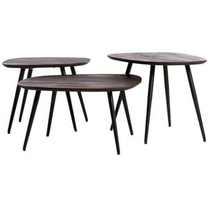 Light & Living - Salontafel VIEJO - 62x42x38cm - Bruin - Set van 3