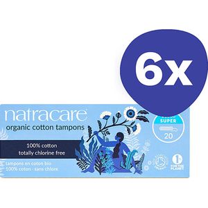 Natracare Tampons van Biologisch Katoen - Regular (6x 20 stuks)