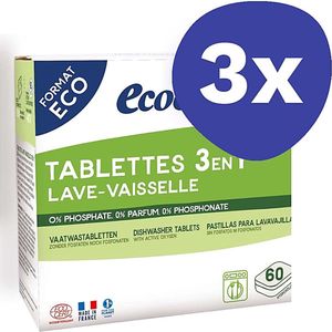 Ecodoo 3 in 1 XL Vaatwastabletten (3x 60 stuks)