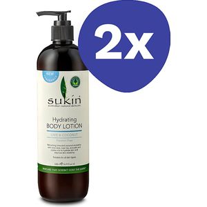 Sukin Hydrating Body Lotion Lime and Coconut (2x 500ml)