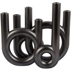 Kaarsenhouder - Zwart - Metaal