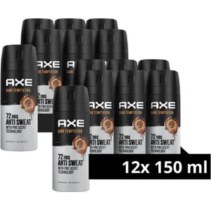 AXE Dark Temptation Anti-Transpirant Spray - 12 x 150 ml - Voordeelverpakking