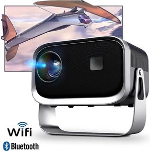 Projector - Mini Beamer - 3d Theater - Thuis Bioscoop - AUN A003 - WiFi - 4K video / 1080P- Smartphone - 360 Graden - Gaming - Bluetooth - Mat Grijs