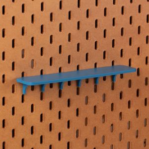 Standaard plankje vlak voor Ikea Skadis Pegboard 24x5 cm - Blauw - Display