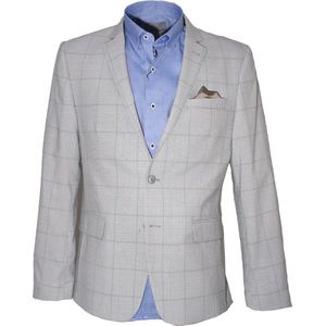Carter & Davis - Licht Geruit Colbert - Moderne Fit - 64% Polyester/34% Viscose/2% Elasthan