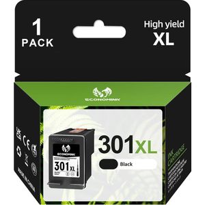 301XL inktpatronen, 301 cartridges, compatibel met HP 301 inktcartridges zwart, 301XL zwart voor DeskJet 3050 1050 2544 Envy 4500 4504 OfficeJet 2620 4630 4632 4634 printer (1 stuk)