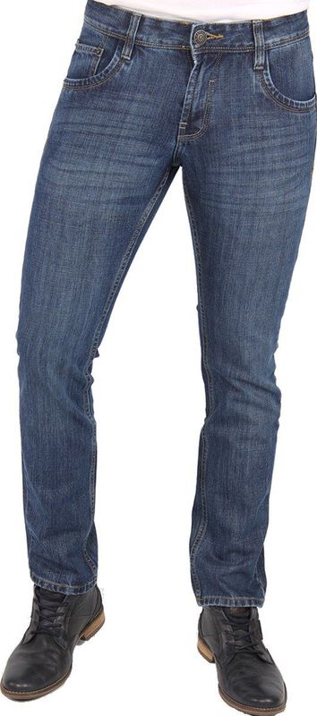 Merkloos - Heren Jeans - Heren Blauw - Katoen - Nelson-Med.Blue Stretch