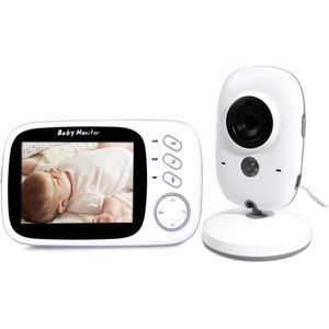 Majesticmania Babyfoon - Babyfoon Met Camera - 3.2 Inch Groot LCD scherm - Video Babyfoon met Kleurenmonitor - Baby Monitor - Sterk Zendbereik - Temperatuurweergave - Wit