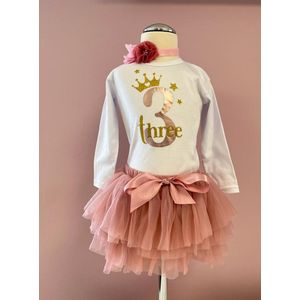 Verjaardagjurk- 3 jaar-outfit-verjaardag- kleding meisje-verjaardag kleedje-setje-tutu-deep pink-kinderverjaardag-jarig meisje Marit (mt 98)