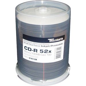 Traxdata CD-R 52x - Full Surface Inkjet Printable Pro Series (Diamond Glossy)
