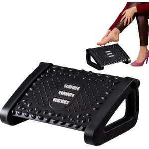 Comfort Living - Verstelbare Voetsteun - bureau - werk - massage - voetkruk - ZWART