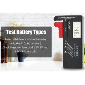 Batterij Tester Universele Digitale LCD Batterij Checker AA AAA C D 9V 1.5V Knopcel Batterij Voltage Tester BT-168D