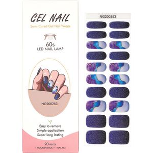 Gel Nail Wraps – Gel Nagel Wraps – Gel Nail Stickers – Gel Nagel Folie - UV lamp – Dark Glitter Marble