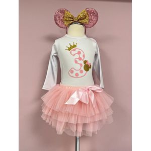 Verjaardag outfit-verjaardag setje-verjaardag kleedje-verjaardagjurk-fotoshoot-themafeest-minnie-muizen thema-tutu-diadeem-feestkleding meisje-kinderverjaardag outfit-girl-verkleedkleding-set Dottie (mt 98)