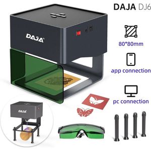 DAJA - Graveermachine - Laser Cutter - Bluetooth/USB - Smart App - Draagbaar - Multifunctioneel Gebruik - 80x80mm - Uitsnijder - 3W Laser
