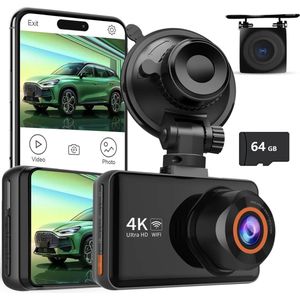 HD-CAM 4K V1 - Ultra 4K resolutie - Wifi - WDR - Parkeerstand - 64gb Micro SD - 3.0 inch IPS LCD - Night Vision - 170 Graden Wide Angle
