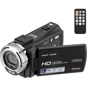 Andoer Handycam Camcorder - 12V Full HD - Nachtzicht - Zwart