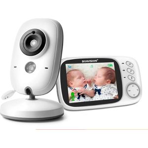 One stop shop - Babyfoon met Camera - 3.2 Inch Groot LCD scherm - Video Babyphone met Kleurenmonitor- Premium Baby Monitor - Sterk Zendbereik - Temperatuurweergave - Wit
