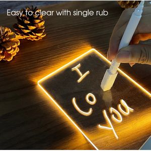 3 Kleuren Transparant Prikbord Nachtlampje - Gloeiend Memo Acryl LED Omgevingsverlichting, Uitwisbaar Notitiebord voor Dagelijkse Momenten, Perfect Kamerdecor of Cadeau!