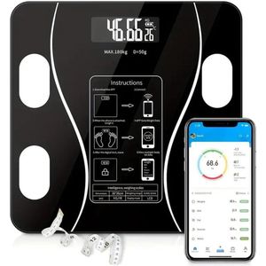 Digitale LED-weegschaal - Body Scan - Lichaamsanalyse - Vetpercentage - Spiermassa