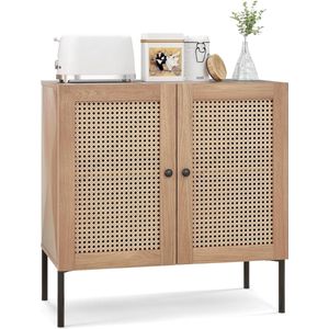 Sideboard, keukenkast met werkblad, keukeneiland met rotandeuren en verstelbare vakken, commode, buffetkast 80 cm x 40 cm x 80 cm