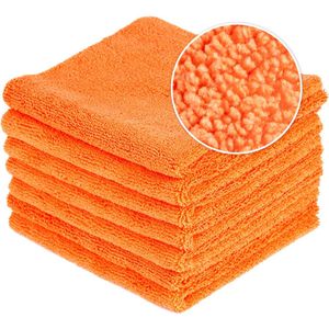 Koreaanse Microvezel doeken microfiber PRIME 350 gsm polijstdoeken wax car detailing 40X40cm - ongeëvenaarde kwaliteit, oranje