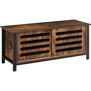 TV meubel TV meubel TV tafel TV lowboard dressoir voor TV met 2 deuren plank industrieel design rustiek bruin 120 x 42 x 52 cm