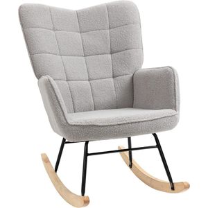 schommelstoel accentstoel woonkamer fauteuil voor slaapkamer, draagvermogen tot 120 kg, polyester, lichtgrijs 71 x 92 x 101 cm