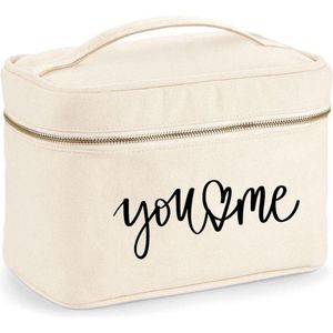 Make-Up Tas Dames - Make-up - Opbergtasje - Beige - Gouden Rits