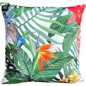 Warmpi® Outdoor Draadloos Warmtekussen incl Warmpi® Powerbank (10.000mah) - Martini - Waterafstotend en UV-bestendig kussen - 3 warmtestanden - Natuur - Voor buiten en binnen -Afmeting 45x45 cm - verwarmd buitenkussen / tuinkussen