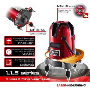 Laser - Laser Waterpas - LL5 Serie 5-Lijn & 6 Punten Laser - Rood/Groene Laser - In hoogte Verstelbaar - 360 Graden - Kruislijnlaser Met Statief - Lijnlaser