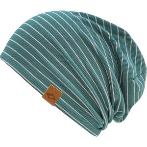 Chillouts beanie muts Taipeh olive white striped one size