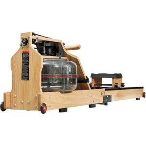 PH Fitness Opvouwbare Roeimachine van Hout met Waterweerstand - Roeiapparaat Water - Roeitrainer